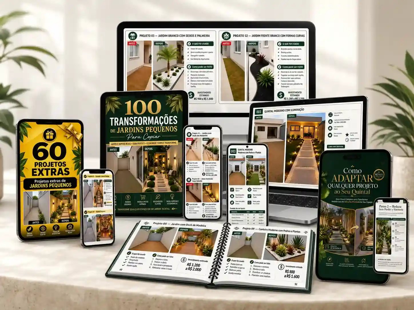 Guia com 160 projetos de jardins